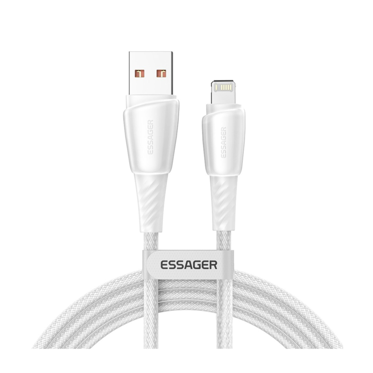 Image of Essager - (3m) 2.4A USB auf Lightning Nylon Ladekabel Power Delivery Datenkabel - Weiss bei Apfelkiste.ch