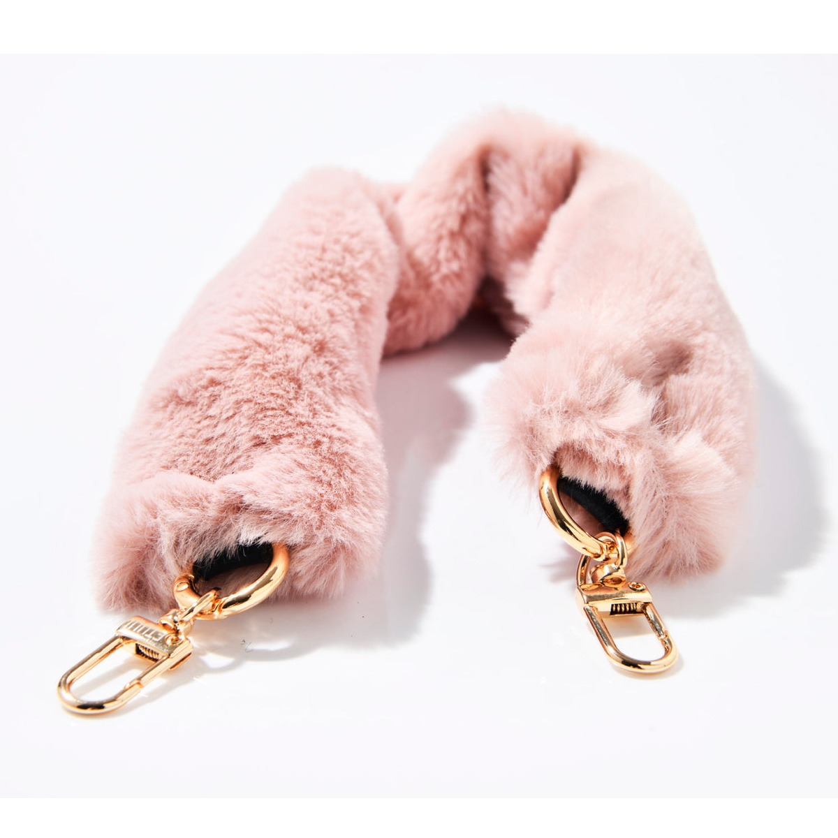 Image of ETUUI - (44cm) Universal Veganes Fellband Handykette für Schutzhülle mit Karabiner Verschluss (fur-rosa-kurz) - Rosa / Gold bei Apfelkiste.ch