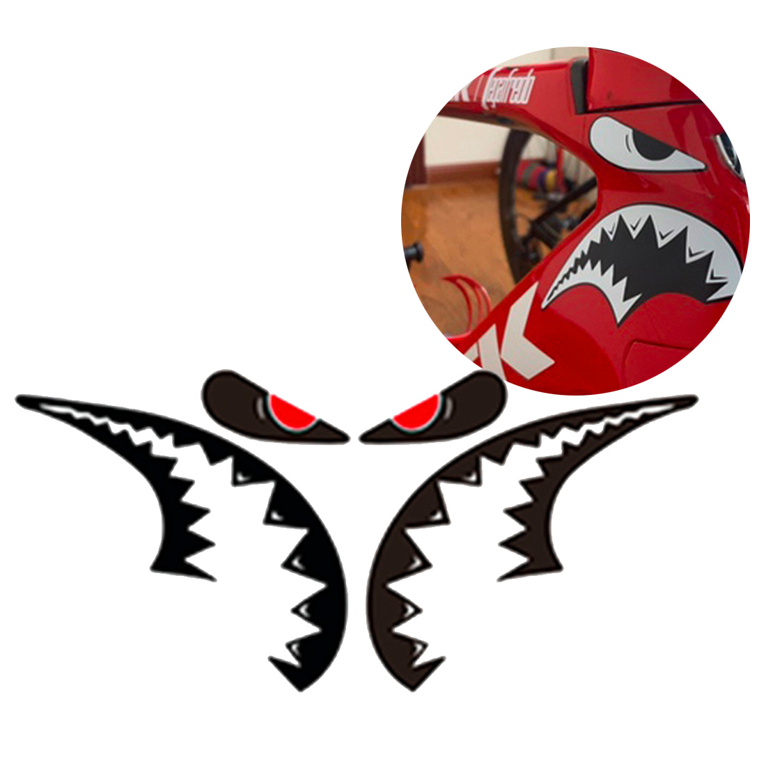 Image of Fahrrad Rahmen Aufkleber Sticker Velo Dekoration Hai Kopf - Schwarz bei Apfelkiste.ch