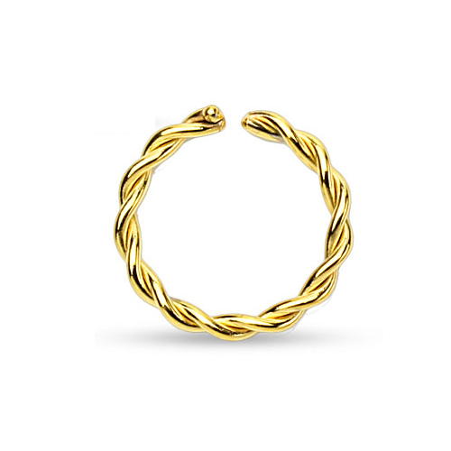 Image of Fake Ohrring Ohrpiercing mit gedrehter Kordel - Gold bei Apfelkiste.ch
