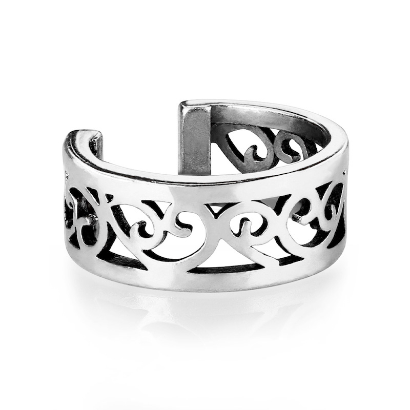 Image of Fake Damen Ohrpiercing mit Ornamenten - Silber bei Apfelkiste.ch