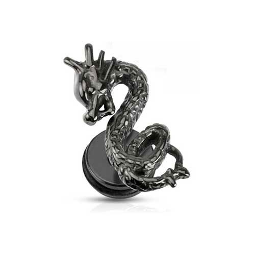 Image of (2er Set) Fake Herren Plugs Drache - Schwarz bei Apfelkiste.ch