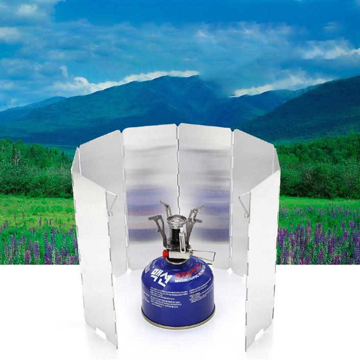 LOSOO Windschutz Für Gaskocher - 8-teilig Faltbar Aus Verzinktem Eisen