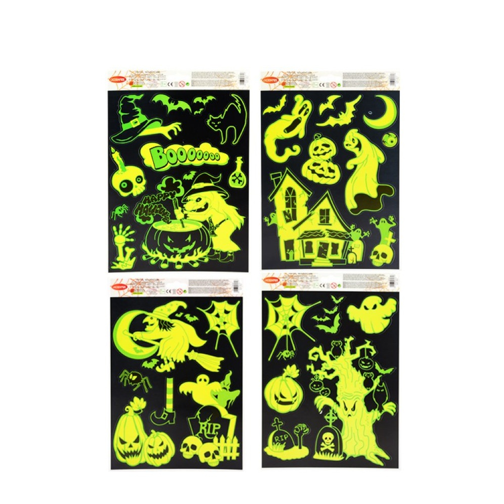 Image of Fenster Aufkleber Fenstersticker Glow in the Dark Folie Halloweendekoration - Gelb bei Apfelkiste.ch