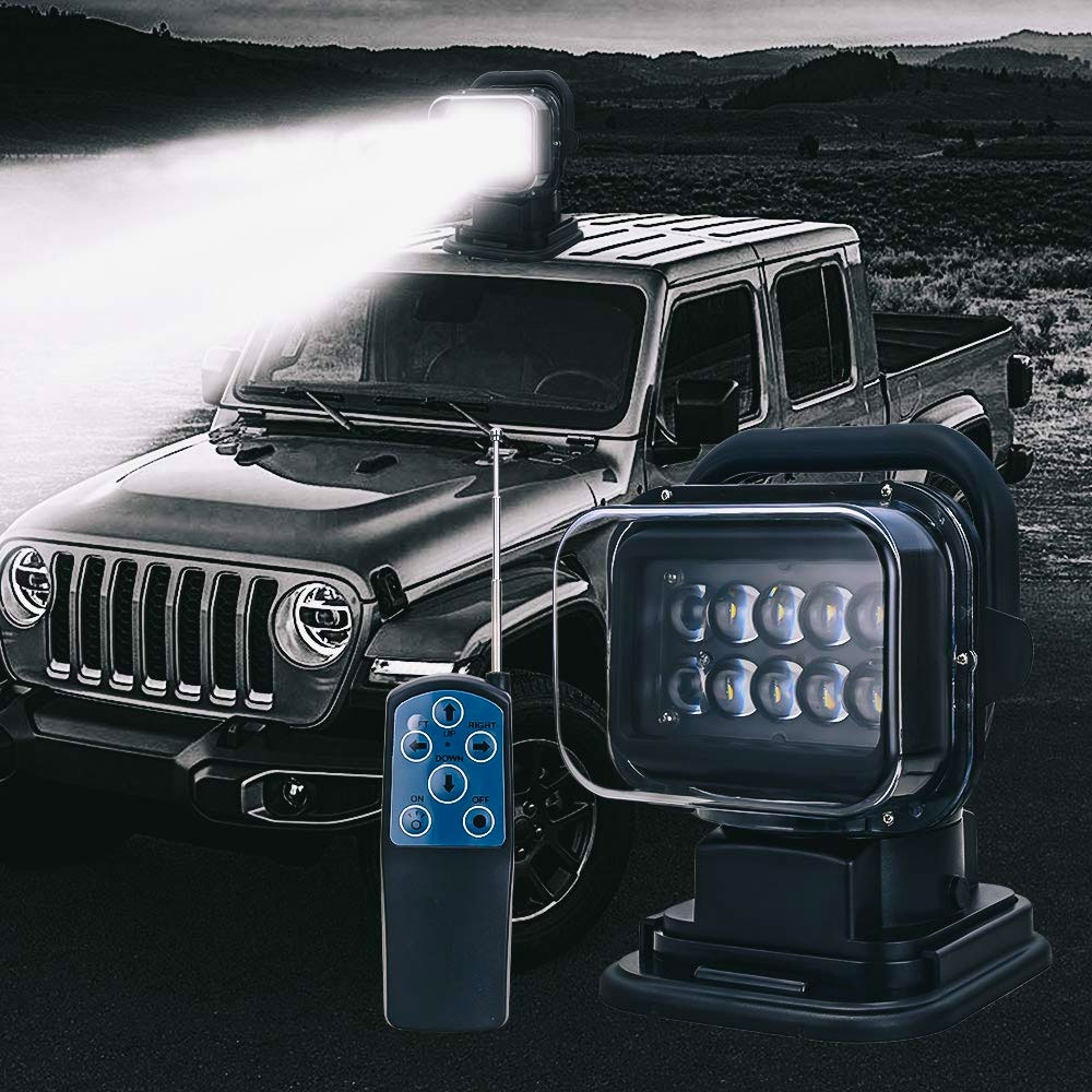 Image of Superheller 50W Auto KFZ 12-24V CREE LED Strahler Arbeitslicht Notlicht mit Magnetfuss + Fernbedienung (360-Grad Steuerung) bei Apfelkiste.ch