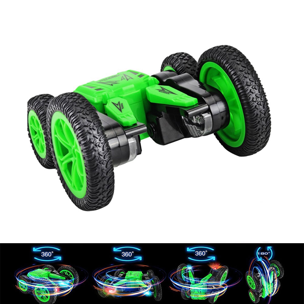 Image of (14cm) Ferngesteuertes 2.4GHz 4WD Stunt Offroad Auto Rennauto mit 360° Drehung + Vierradantrieb - Grün bei Apfelkiste.ch