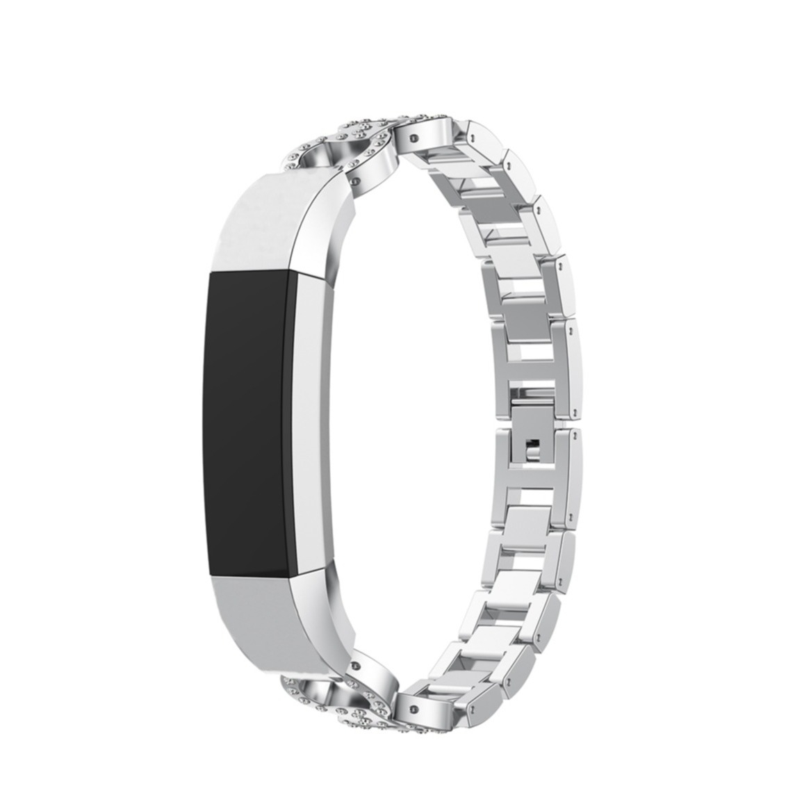 Image of Fitbit Alta / Alta HR Edelstahl Armband Diamond Design mit Faltschliesse - Silber (Glitzer) bei Apfelkiste.ch