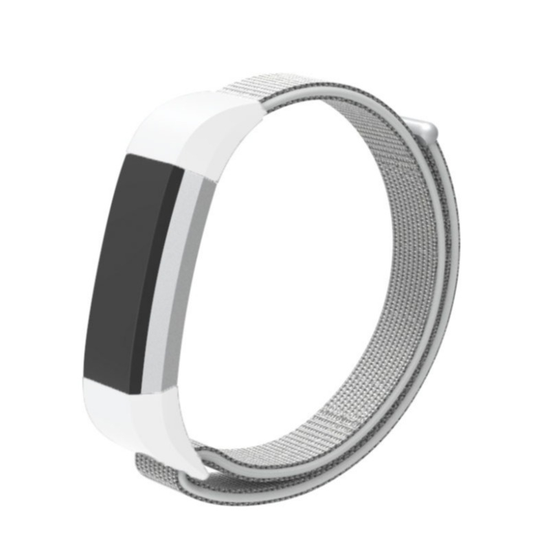 Image of Fitbit Alta / Alta HR Nylon Klettverschluss Ersatz Armband - Silber bei Apfelkiste.ch