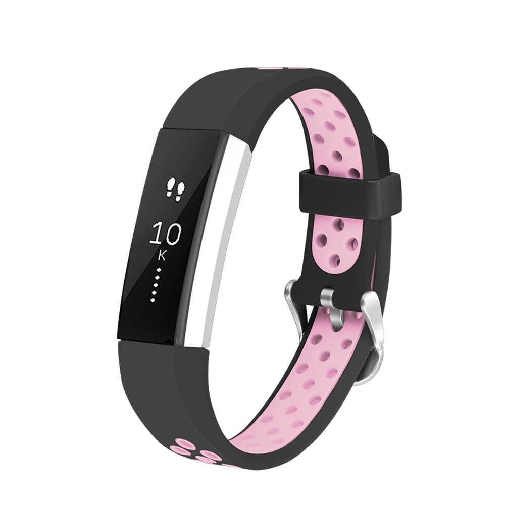 Image of (Gr. XS) Fitbit Alta / Alta HR Ersatz Silikon Armband Dual Color (Gelenkumfang: 130-210mm) - Schwarz / Rosa bei Apfelkiste.ch