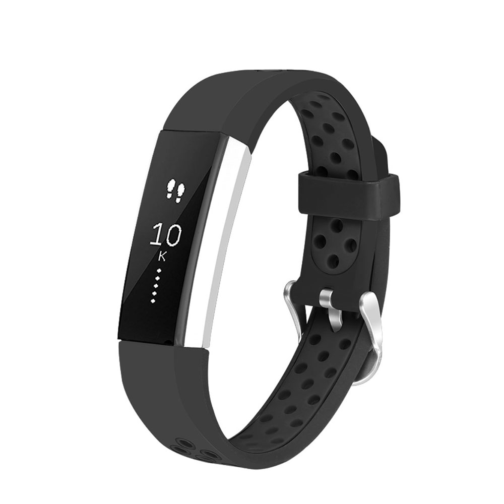 Image of (Gr. XS) Fitbit Alta / Alta HR Ersatz Silikon Armband Dual Color (Gelenkumfang: 130-210mm) - Schwarz bei Apfelkiste.ch