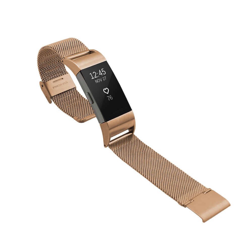 Image of Fitbit Charge 2 Edelstahl Armband Milanaise Faltschliesse - Roségold bei Apfelkiste.ch