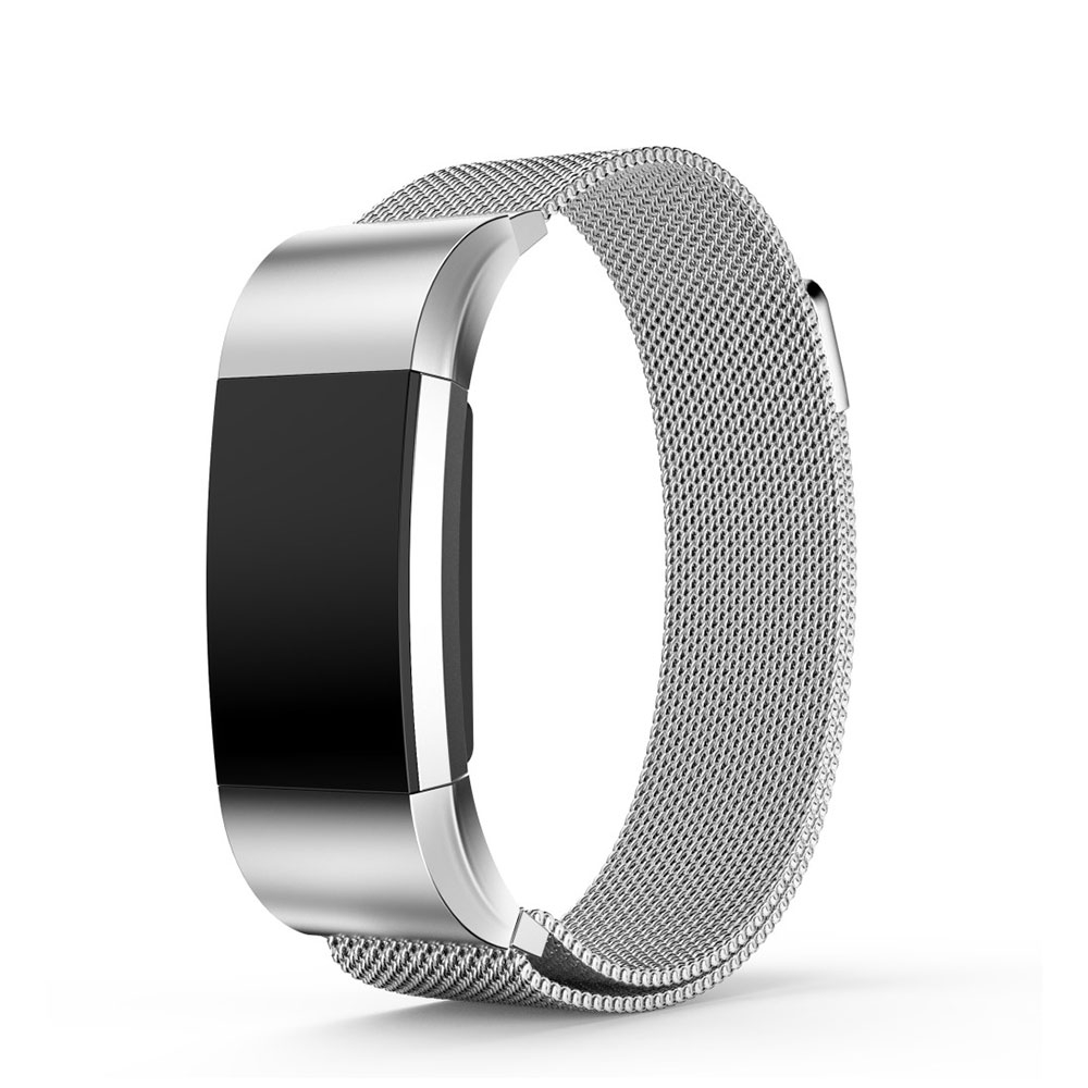Image of Fitbit Charge 2 Edelstahl Armband Milanaise Magnetverschluss (Grösse L) - Silber bei Apfelkiste.ch