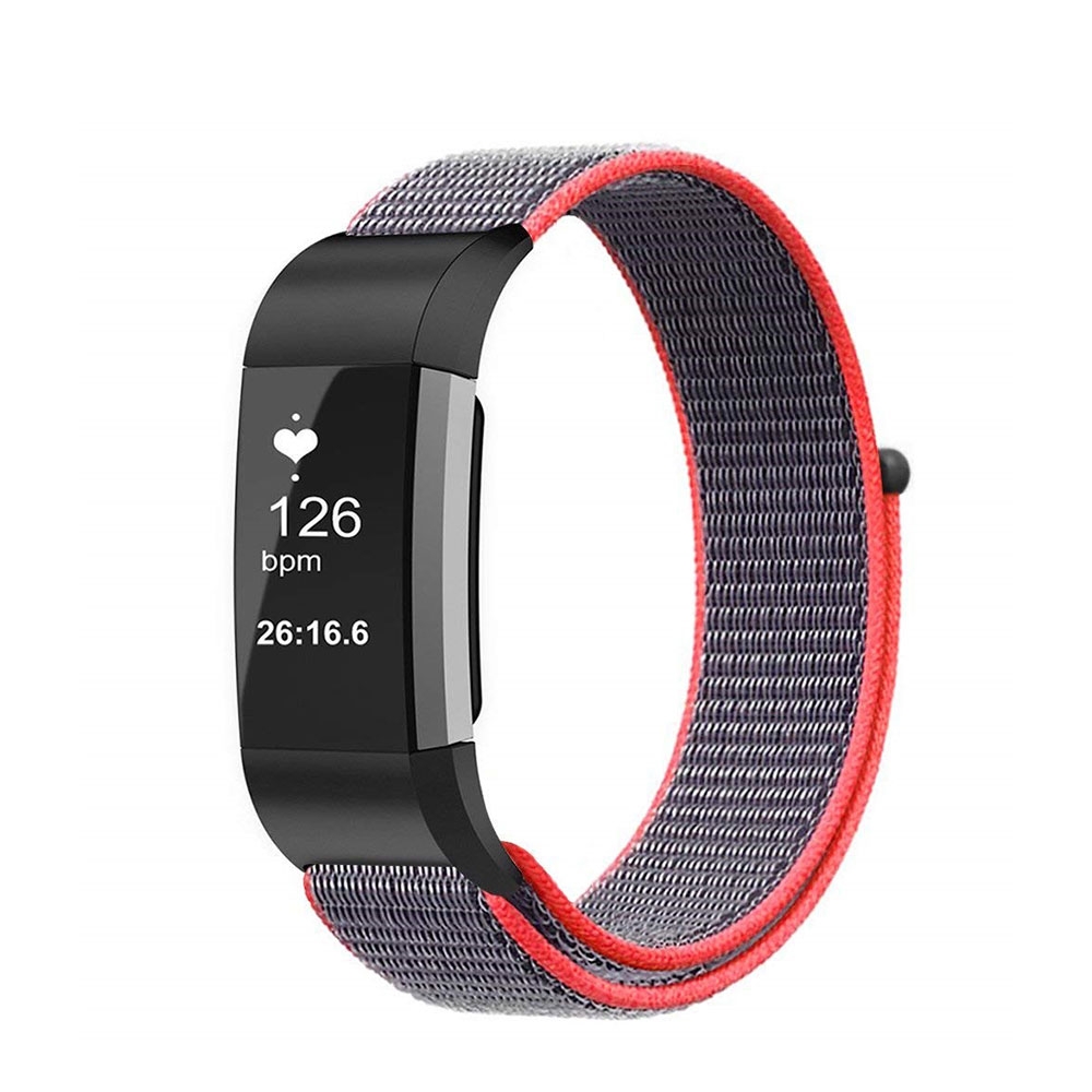 Image of Fitbit Charge 4 / 3 Nylon Klettverschluss Ersatz Armband - Rot / Blau bei Apfelkiste.ch
