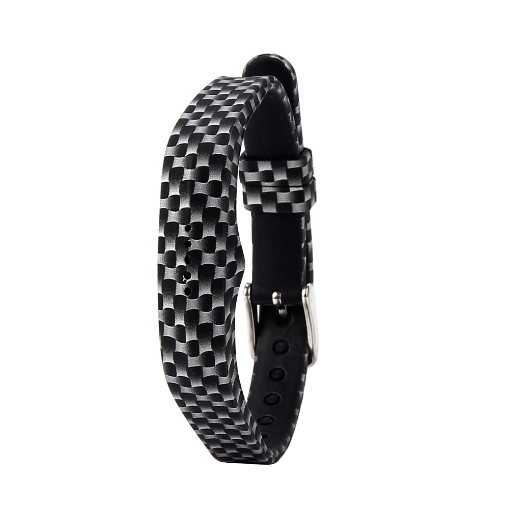 Image of Fitbit Flex 2 Silikon Armband Edelstahl Verschluss (ohne Fitbit Tracker) Carbon - Schwarz bei Apfelkiste.ch
