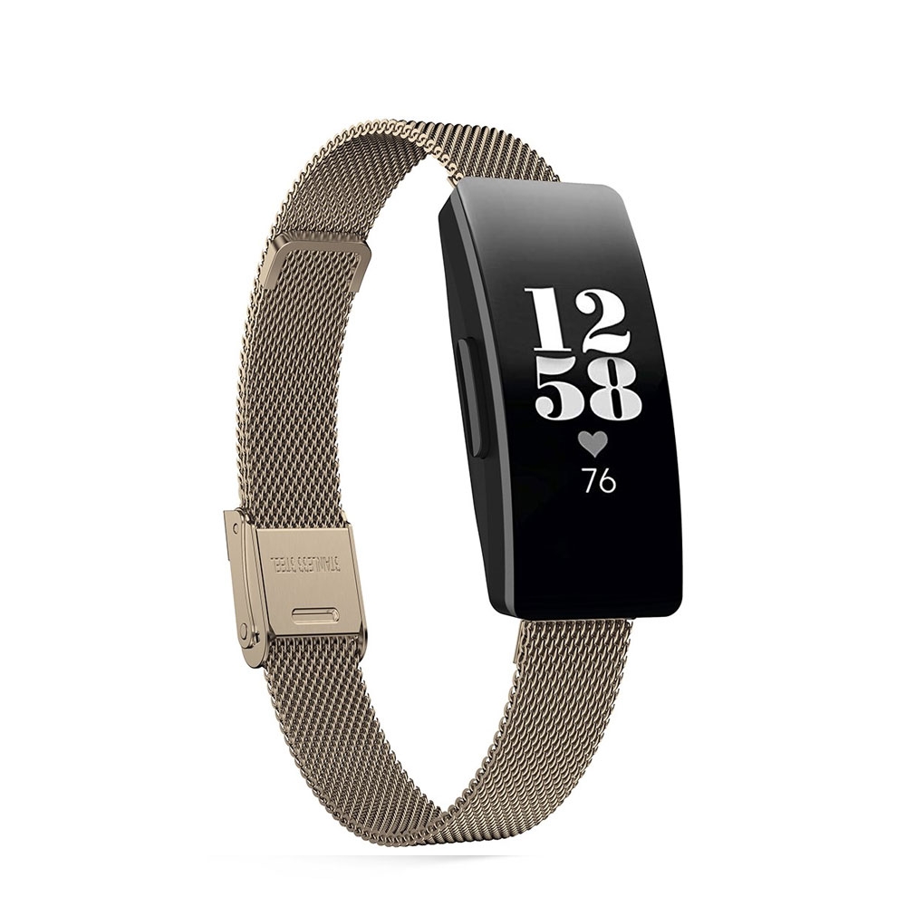 Fitbit Inspire 2 / Inspire HR / Inspire Edelstahl Ersatz Magnet Armband Milanaise Slim (Gelenkumfang 152-242mm) - Gold (Champagner)