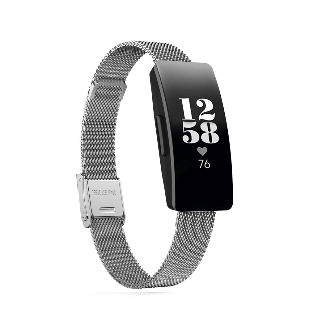 Fitbit Inspire 2 / Inspire HR / Inspire Edelstahl Ersatz Magnet Armband Milanaise Slim (Gelenkumfang 152-242mm) - Silber