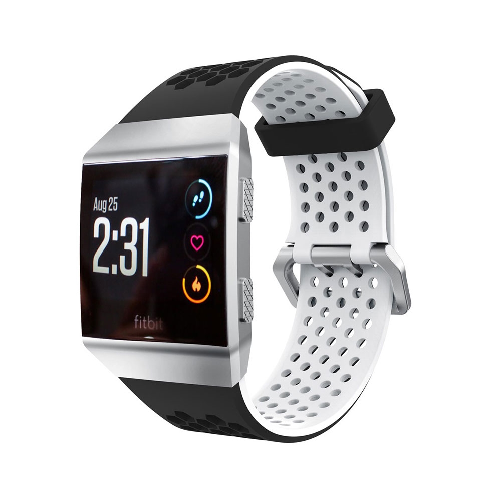 Image of Fitbit Ionic Silikon Ersatz Armband Dual Color (Entspricht Grösse L) - Schwarz / Weiss bei Apfelkiste.ch