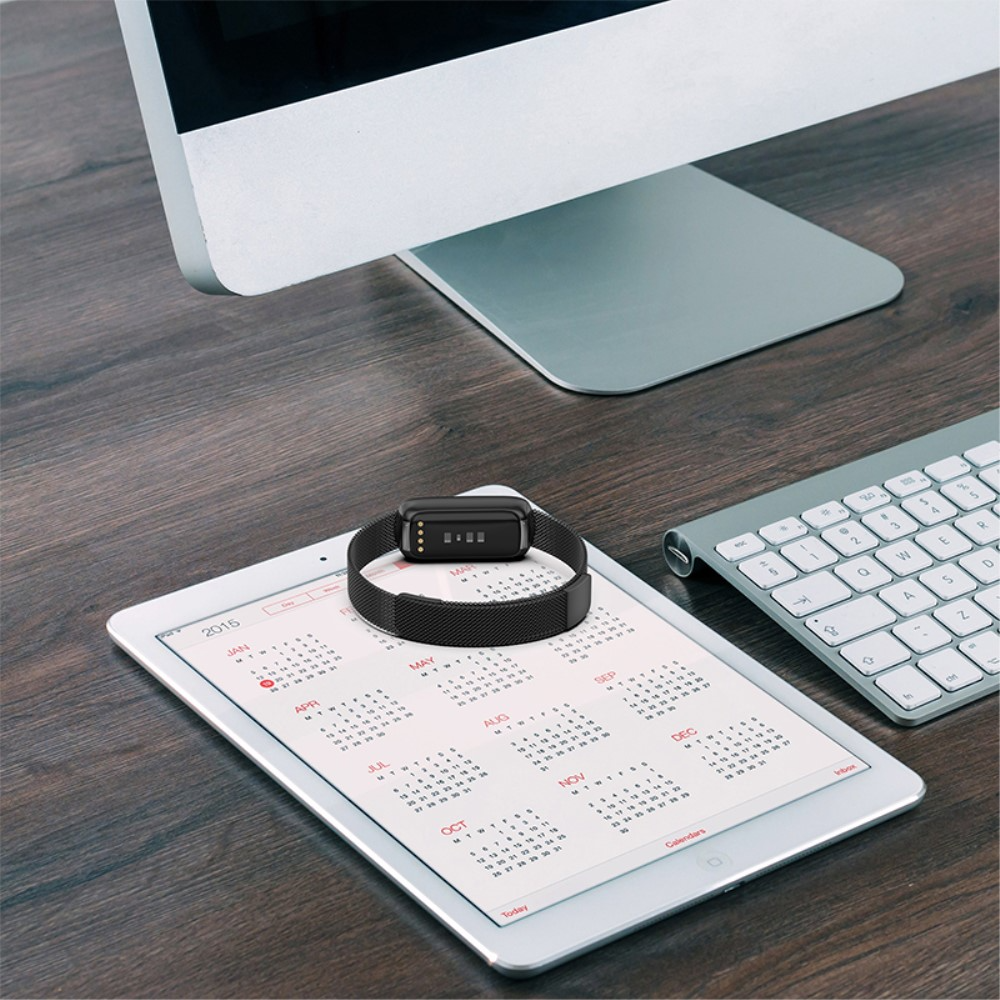Metall-Armband Für Fitbit Luxe/Luxe SE – Edelstahl, Verstellbar | Lünettendesign, Silber/gold