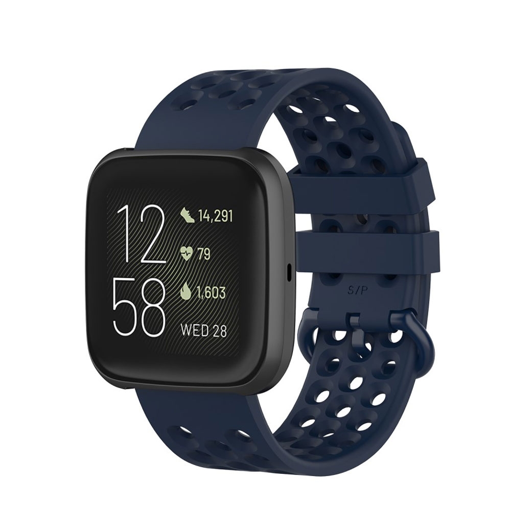 Image of (Gr. L) Fitbit Versa / Versa 2 / Versa Lite Atmungsaktives Silikon Sport Armband (Gelenkumfang: 170-210mm) - Dunkelblau bei Apfelkiste.ch