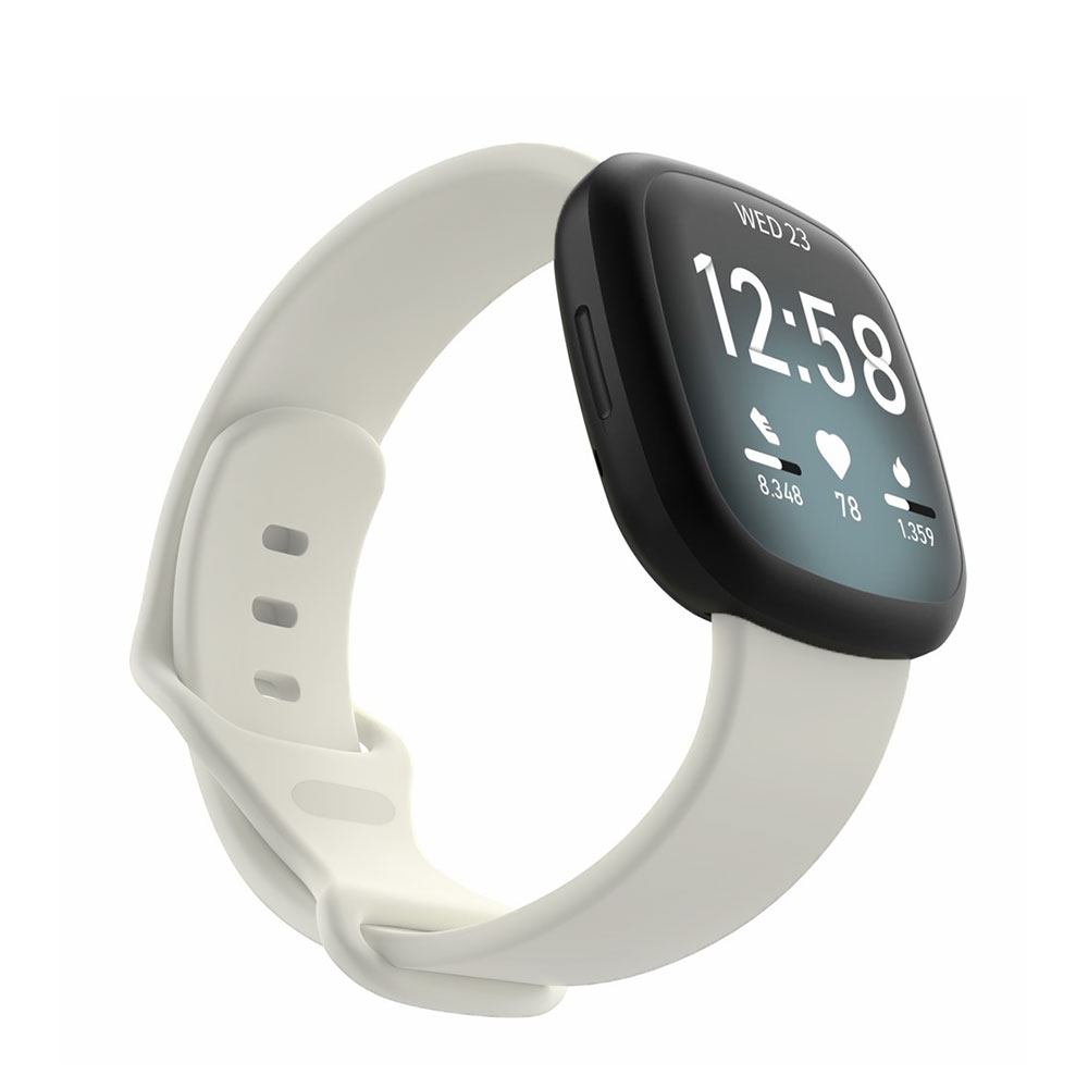 Image of (Gr. XXL) Fitbit Versa 3 / Fitbit Sense Silikon Sport Armband (Gelenkumfang 190-235mm) - Beige bei Apfelkiste.ch