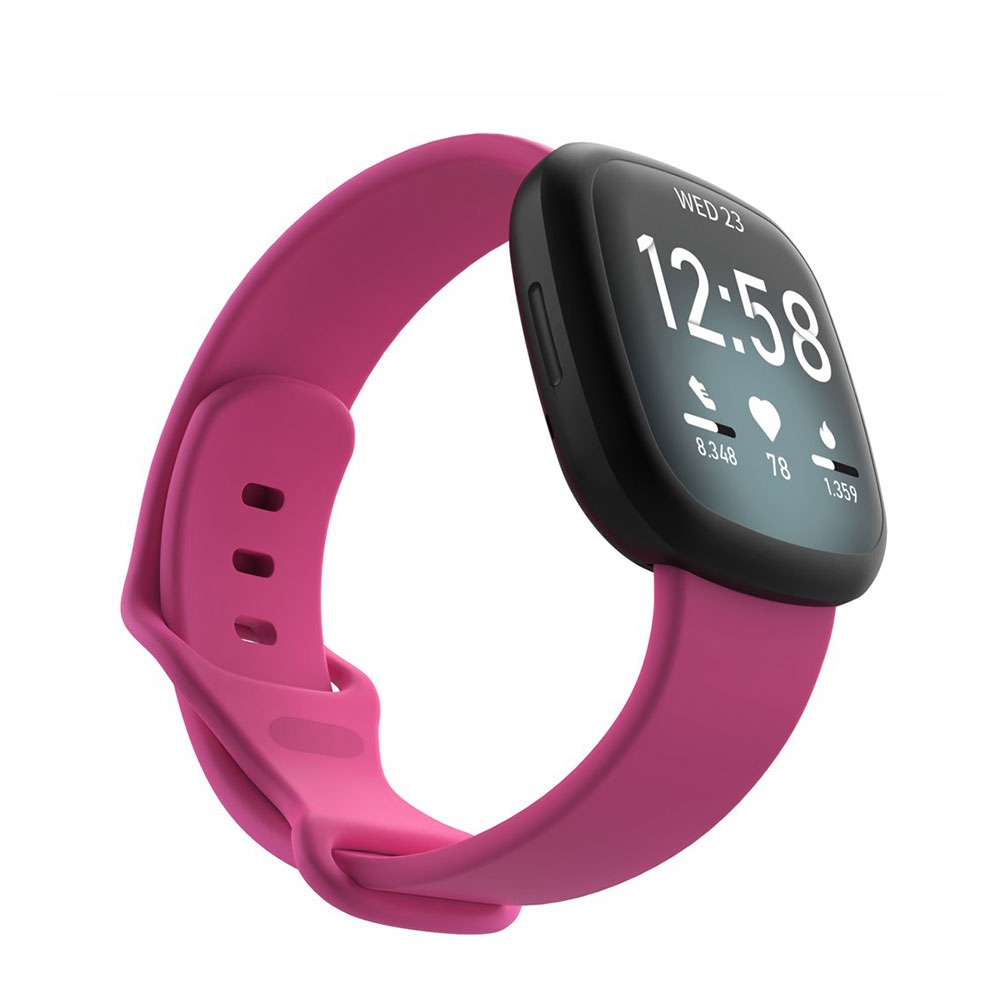 Image of (Gr. XXL) Fitbit Versa 3 / Fitbit Sense Silikon Sport Armband (Gelenkumfang 190-235mm) - Pink bei Apfelkiste.ch