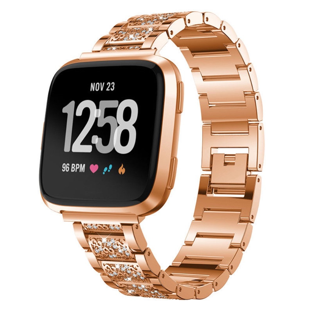 Fitbit Versa / Versa 2 / Versa Lite Edelstahl Armband im Diamant Look - Roségold Fitbit Versa / Versa 2 / Versa Lite Edelstahl Armband im Diamant Look - Roségold