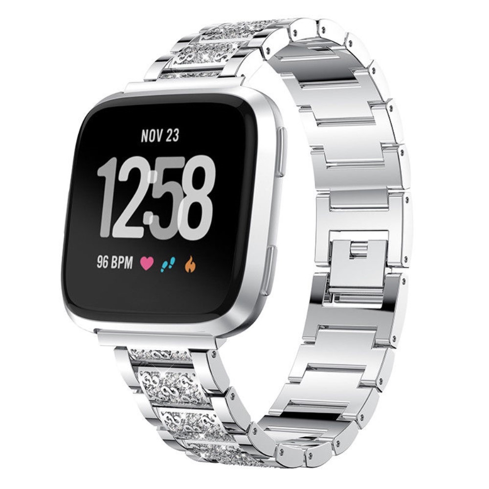Fitbit Versa / Versa 2 / Versa Lite Edelstahl Armband im Diamant Look - Silber Fitbit Versa / Versa 2 / Versa Lite Edelstahl Armband im Diamant Look - Silber