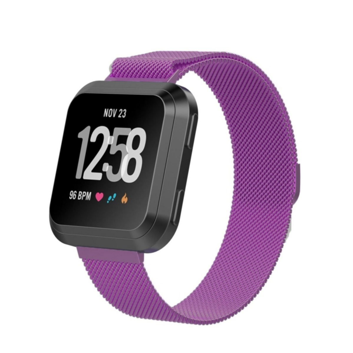 Image of Fitbit Versa / Versa 2 / Versa Lite Edelstahl Armband Milanaise Magnetverschluss (Grösse S) - Lila bei Apfelkiste.ch
