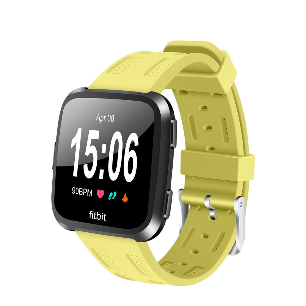 Image of (Gr. XS) Fitbit Versa / Versa 2 / Versa Lite Silikon Armband mit Dornschliesse (Gelenkumfang 144-215mm) - Gelb bei Apfelkiste.ch