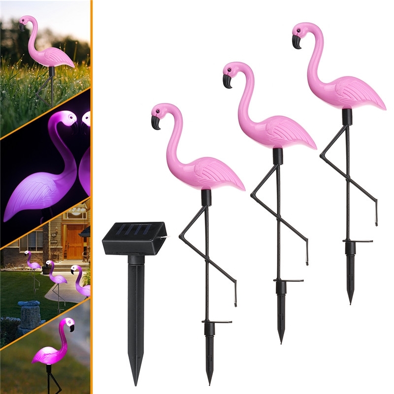 Solar LED stecker Flamingo Solarlicht Lampe Beleuchtung Dekoration  CH 