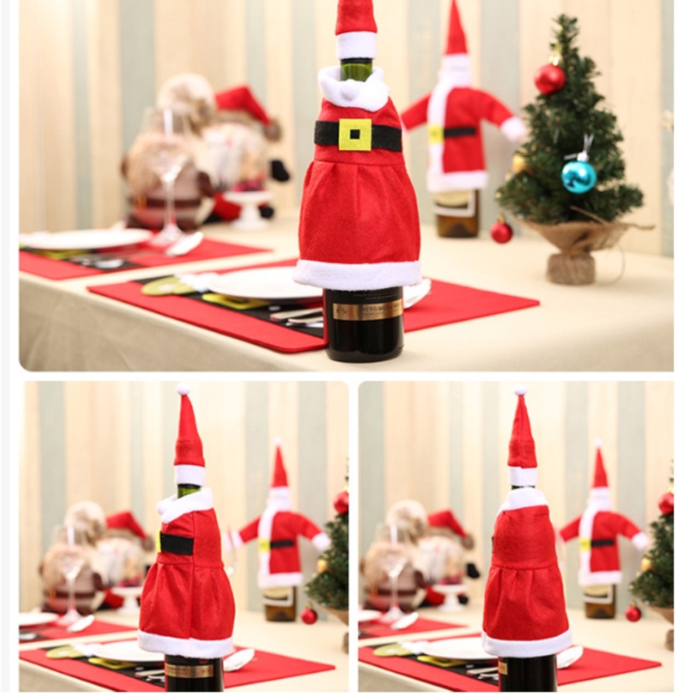 Image of Weinflaschenanzug Sektflaschen Deko Überzug Weihnachtskostüm - Santa Claus / Weihnachtsmann bei Apfelkiste.ch