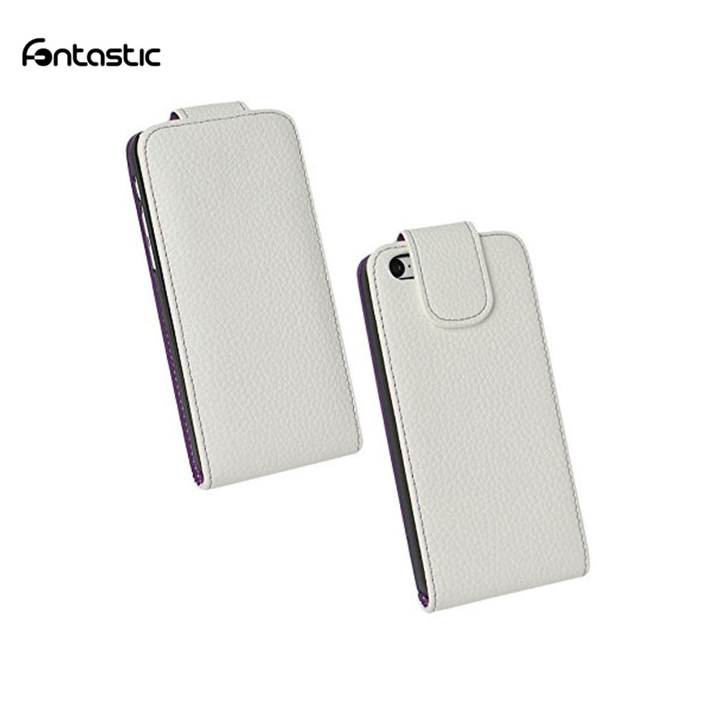 iPhone 6 / 6S Noma Leder Tasche Flip Cover Vertikal - Weiss