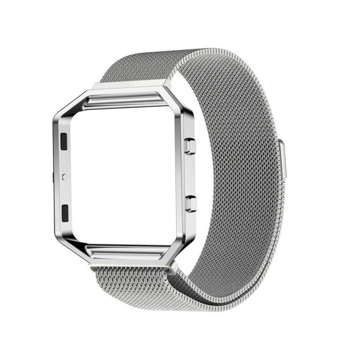 Image of 2in1 Fitbit Blaze Edelstahl Armband Milanaise + Alu Bumper Case - Silber bei Apfelkiste.ch