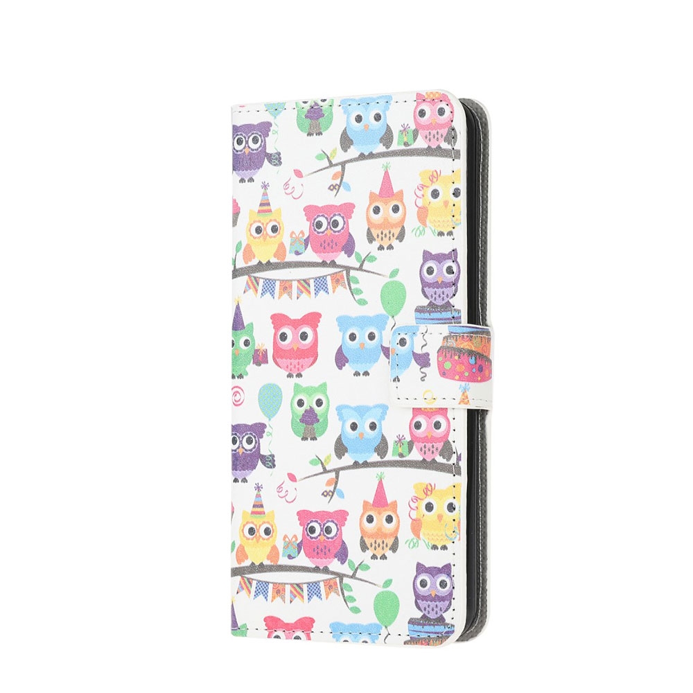 Image of Samsung Galaxy A12 Leder Tasche - Eulen Party bei Apfelkiste.ch