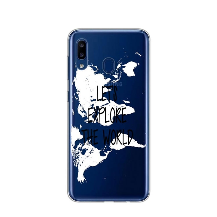 Image of Apfelkiste © - Samsung Galaxy A20e Gummi Case Hülle Ultra Thin Let's Explore The World - Transparent bei Apfelkiste.ch