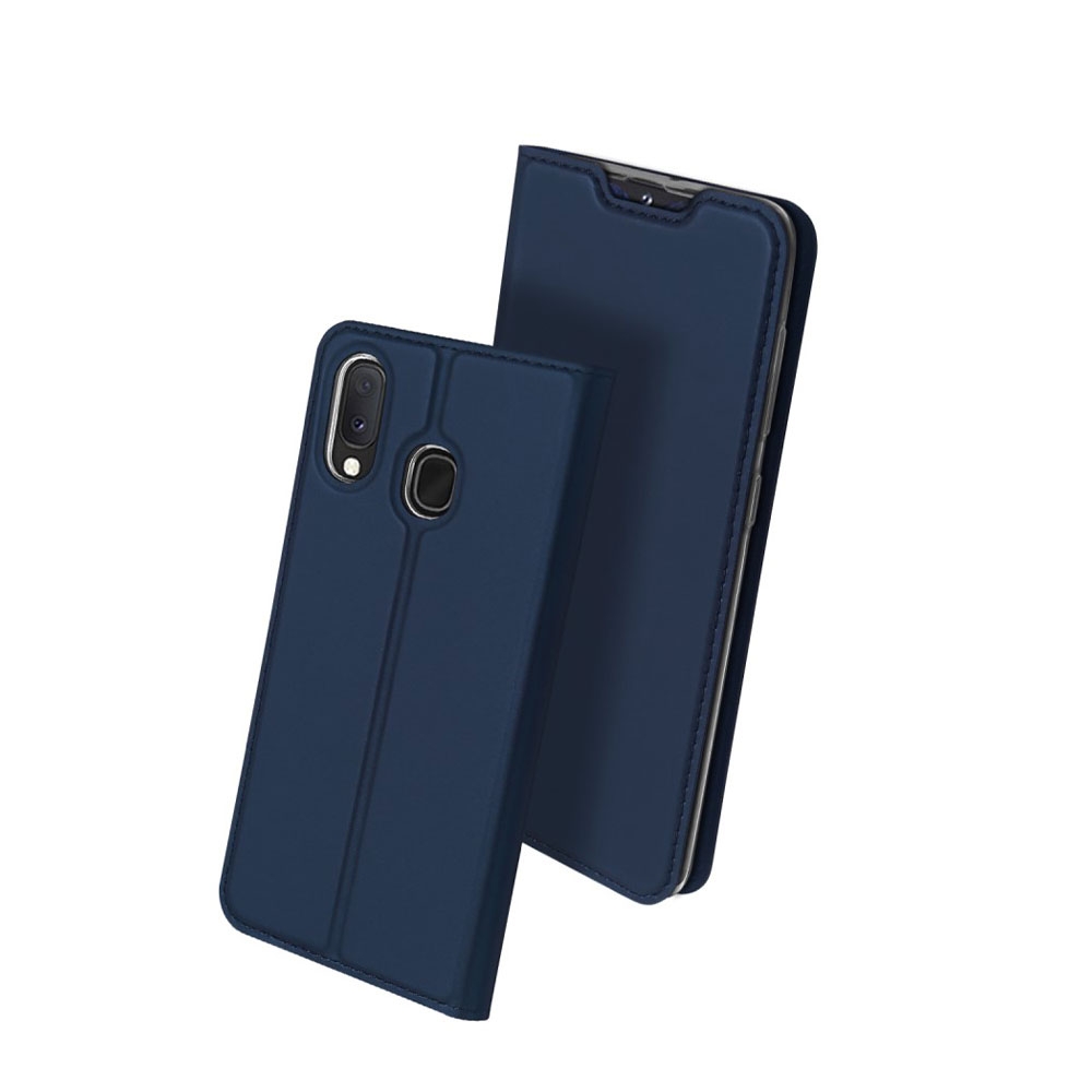 Image of Dux Ducis - Samsung Galaxy A20e Flip Wallet Cover Leder Tasche - Dunkelblau bei Apfelkiste.ch