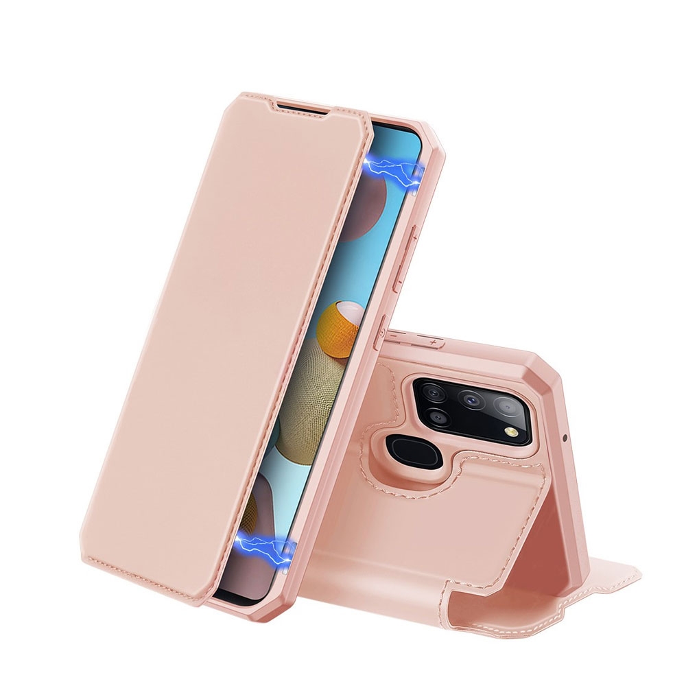 Image of Dux Ducis - Samsung Galaxy A21s Magnet Flip Wallet Cover Leder Tasche - Rosa bei Apfelkiste.ch
