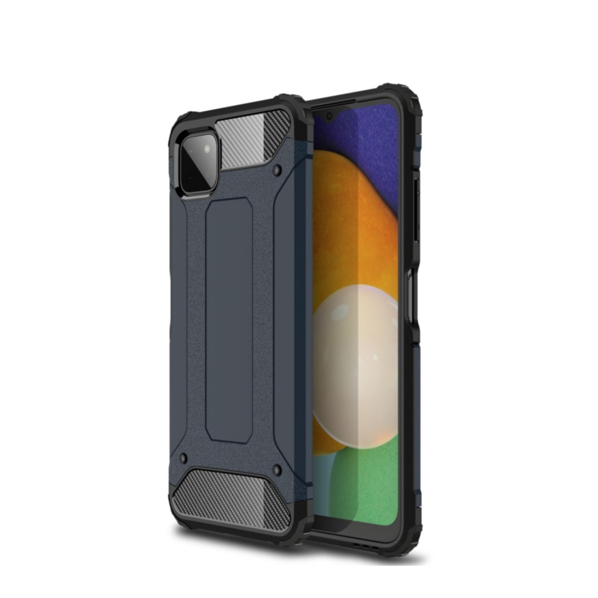 Image of Samsung Galaxy A22 5G Outdoor Hybrid Hardcase Hülle - Dunkelblau / Schwarz bei Apfelkiste.ch