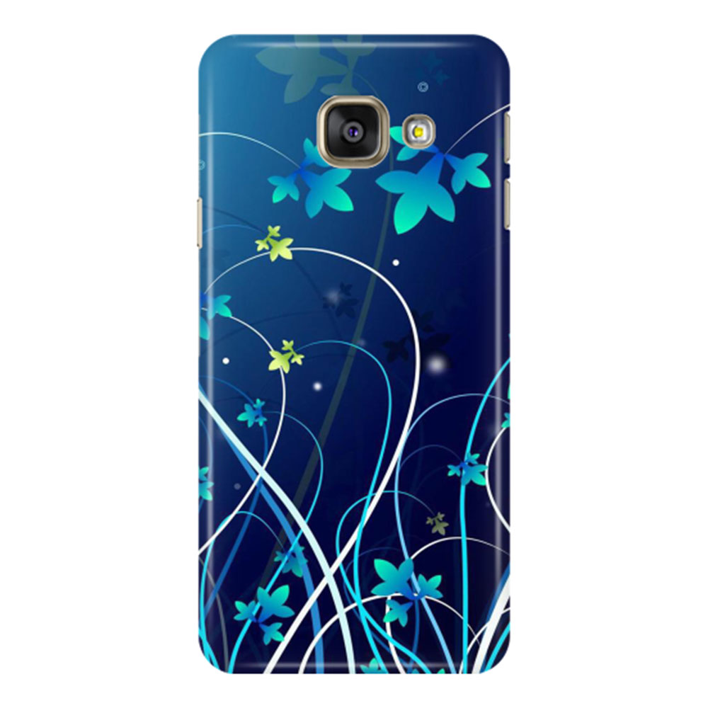Image of Samsung Galaxy A3 (2016) Hardcase Hülle Blüten Ranken - Blau bei Apfelkiste.ch
