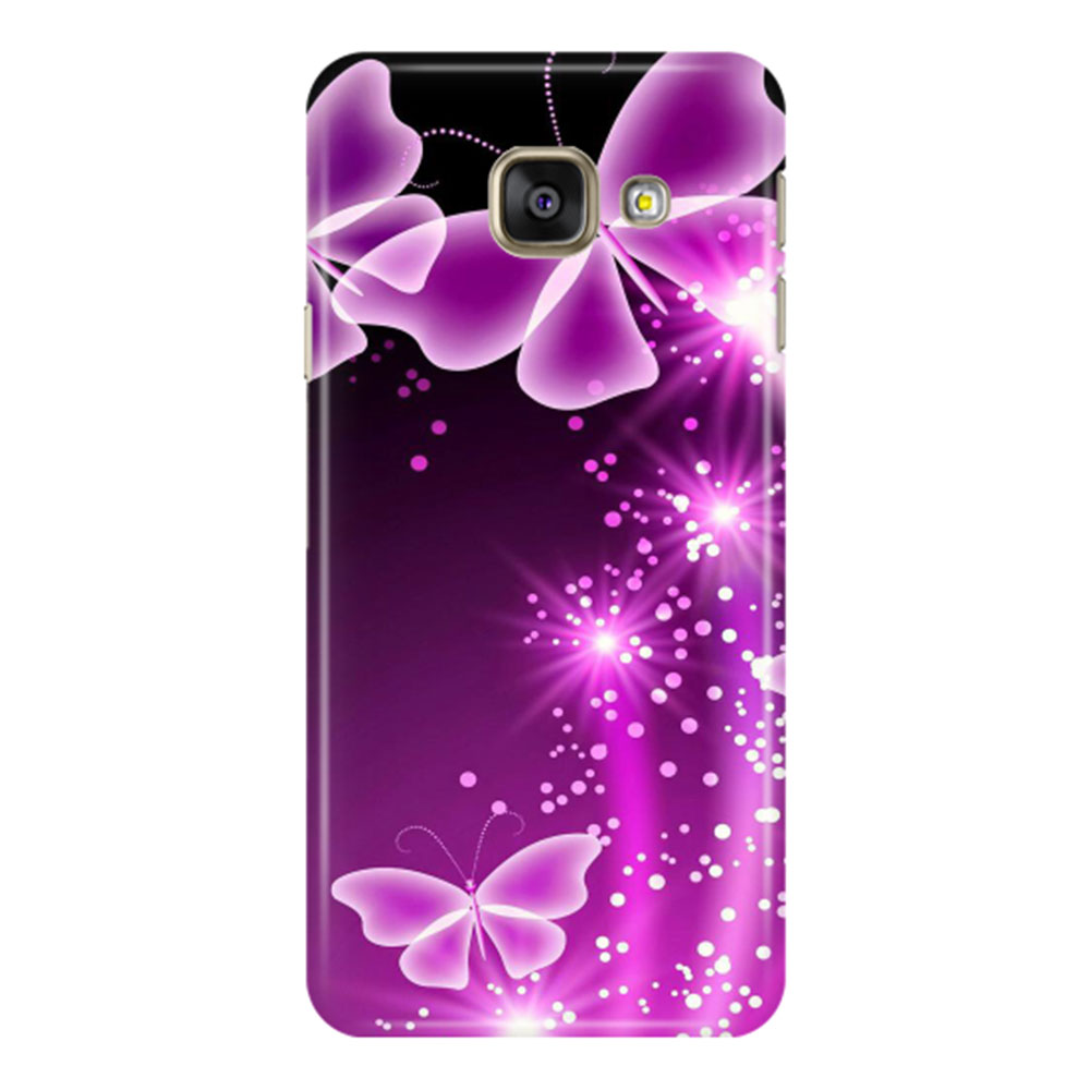 Image of Samsung Galaxy A3 (2016) Hardcase Hülle Schmetterlinge - Lila bei Apfelkiste.ch