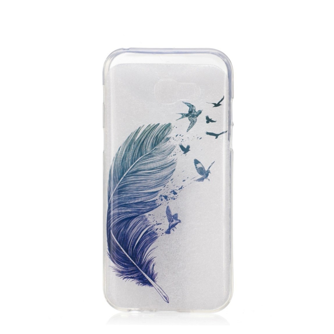 Image of Apfelkiste © - Samsung Galaxy A3 (2017) Gummi Case Hülle Ultra Thin Feather & Birds - Transparent bei Apfelkiste.ch