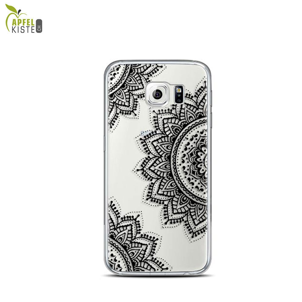 © - Samsung Galaxy A3 (2017) Gummi Case Hülle Ultra Thin Henna Mandala - Transparent / Schwarz