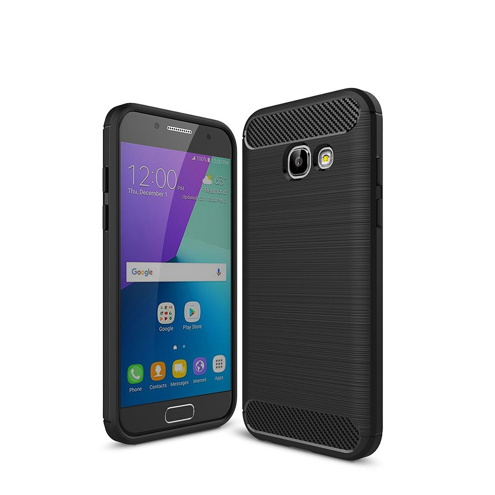 Image of Samsung Galaxy A3 (2017) Gummi Case Schutzhülle im Carbon Look - Schwarz bei Apfelkiste.ch