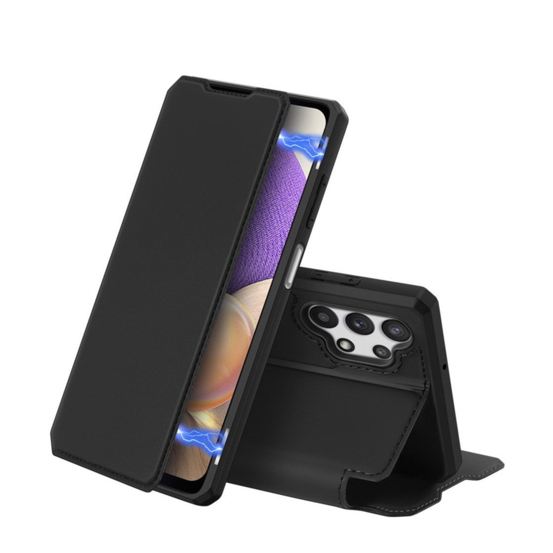 Image of Dux Ducis - Samsung Galaxy A32 5G Magnet Flip Wallet Cover Leder Tasche - Schwarz bei Apfelkiste.ch