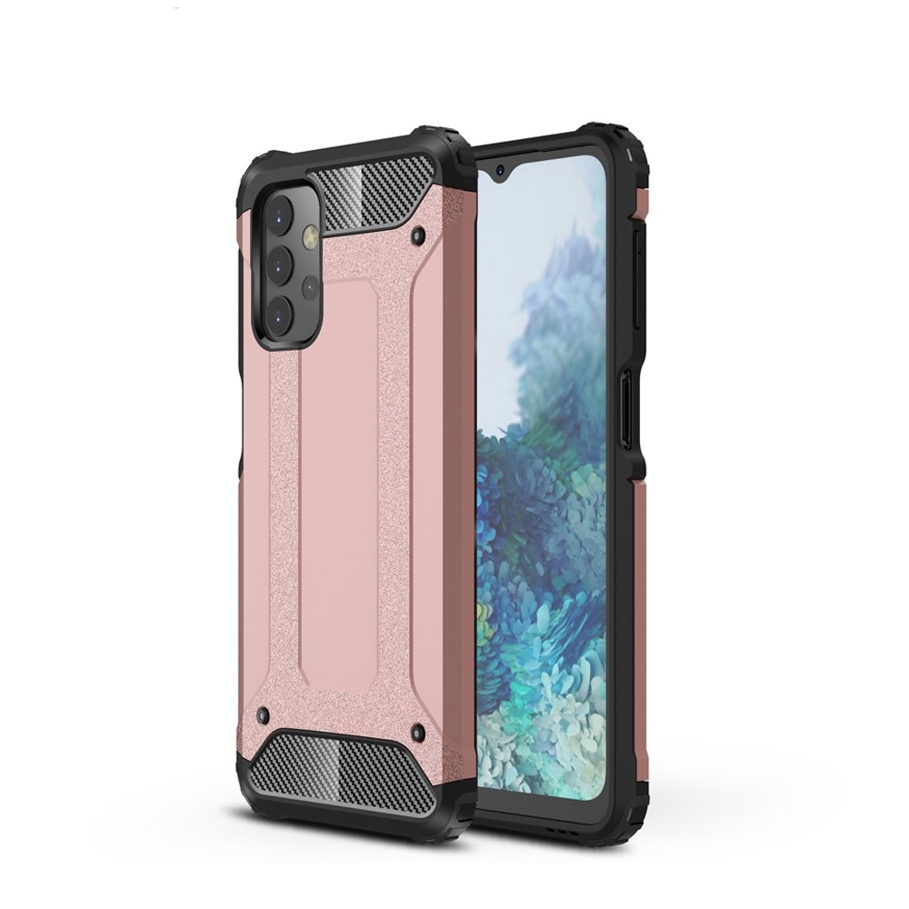 Image of Samsung Galaxy A32 5G Outdoor Hybrid Hardcase Hülle - Roségold / Schwarz bei Apfelkiste.ch