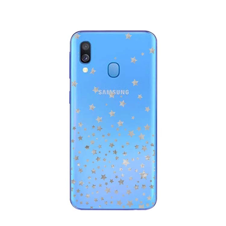Image of Apfelkiste © - Samsung Galaxy A40 Gummi Case Hülle Ultra Thin Sterne - Transparent bei Apfelkiste.ch
