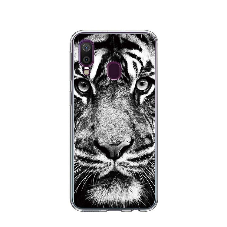 Image of Apfelkiste © - Samsung Galaxy A40 Gummi Case Hülle Ultra Thin Weisser Tiger - Transparent bei Apfelkiste.ch