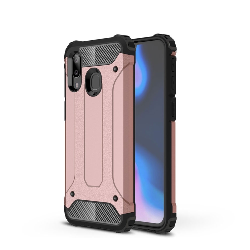 Image of Samsung Galaxy A40 Outdoor Hybrid Hardcase Hülle - Roségold / Schwarz bei Apfelkiste.ch