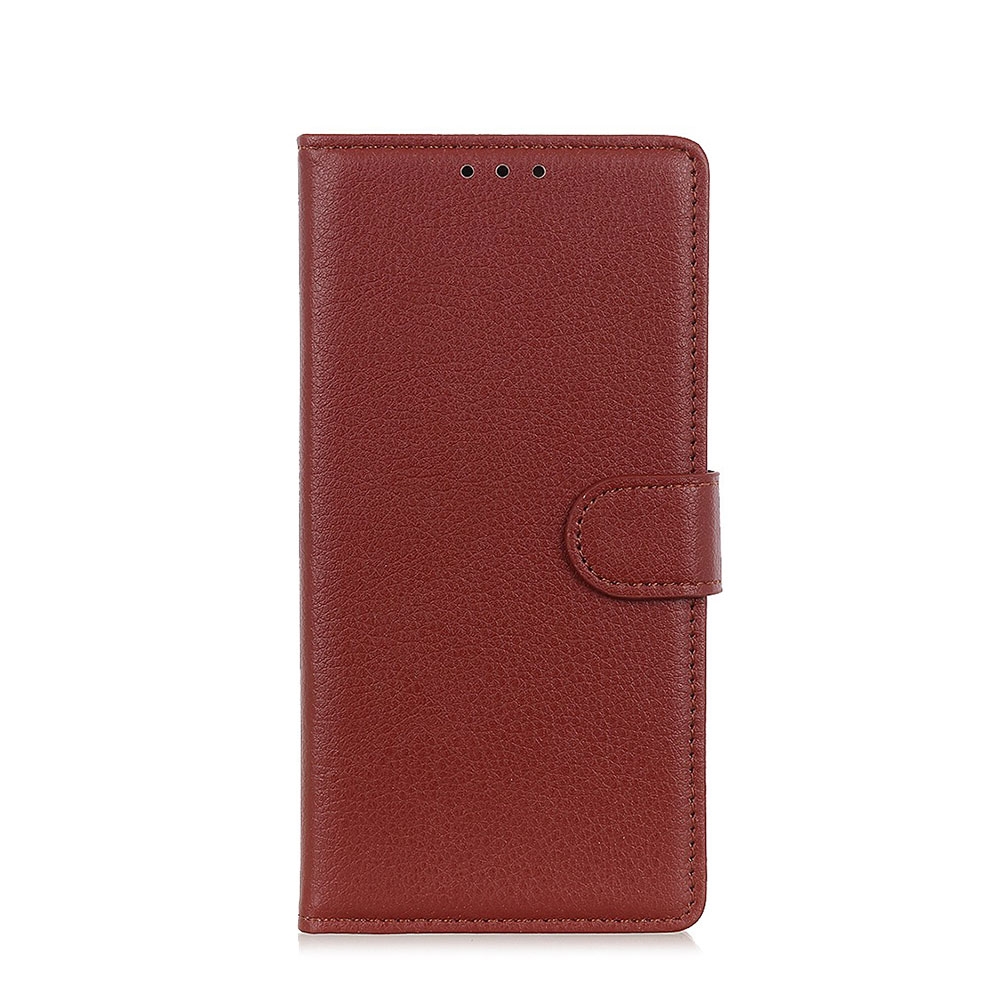 Samsung Galaxy A40 Leder Tasche Flip Cover Litchi Look - Braun