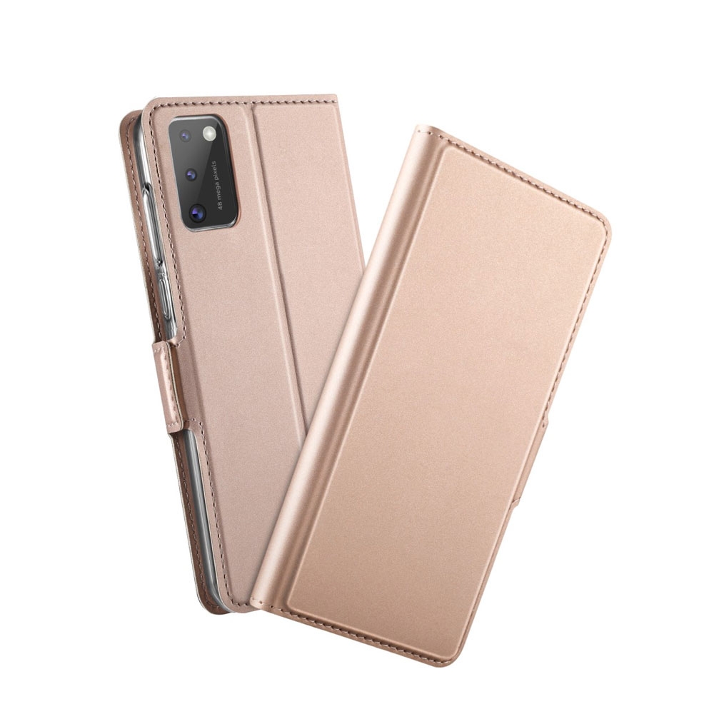 Image of Samsung Galaxy A41 Flip Wallet Cover Leder Tasche mit Magnetverschluss - Roségold bei Apfelkiste.ch